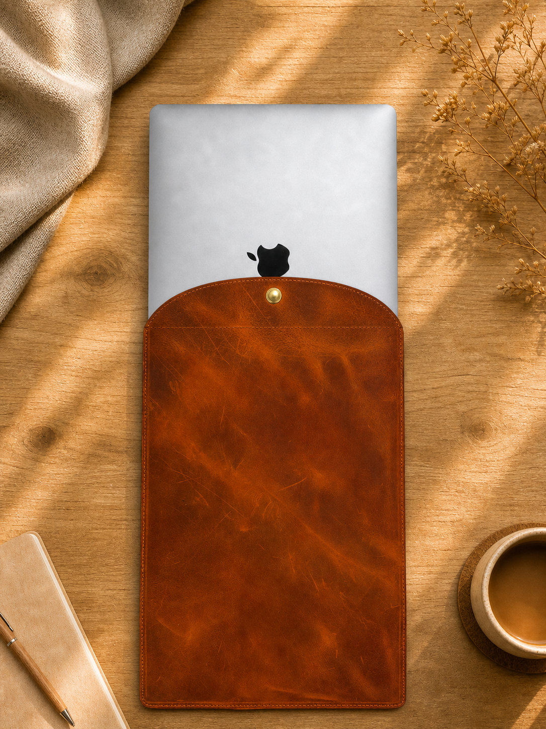 Ručně vyrobený kožený obal na MacBook