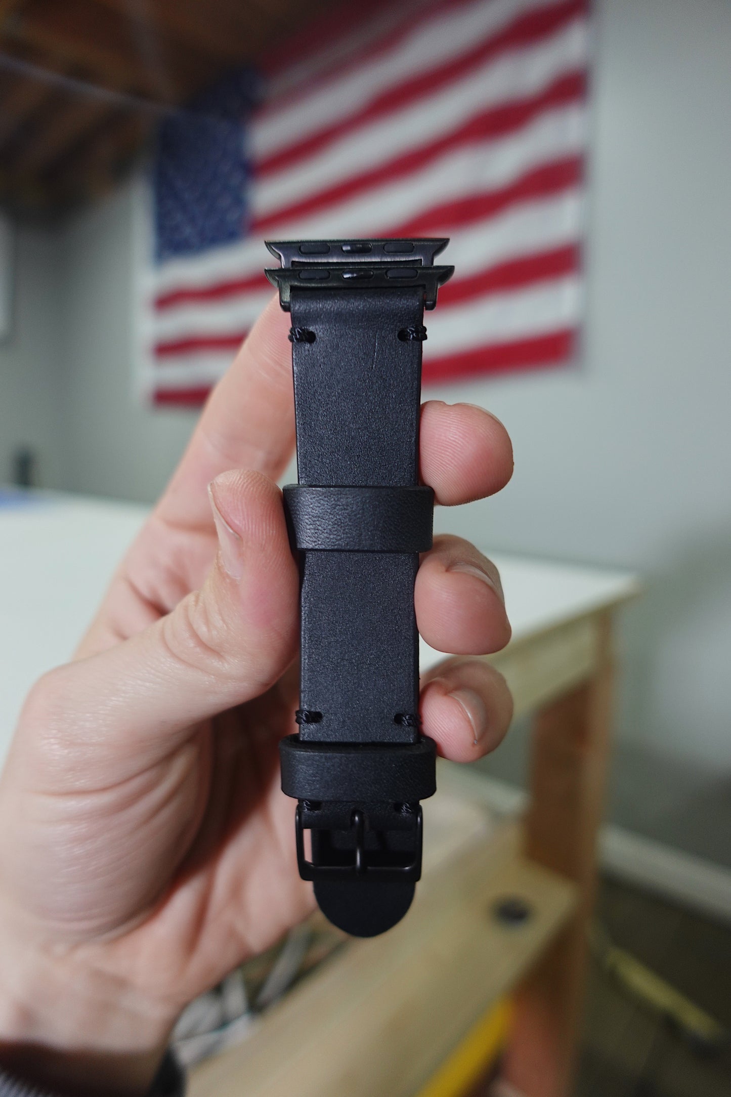 Horlogeband van volnerf leer