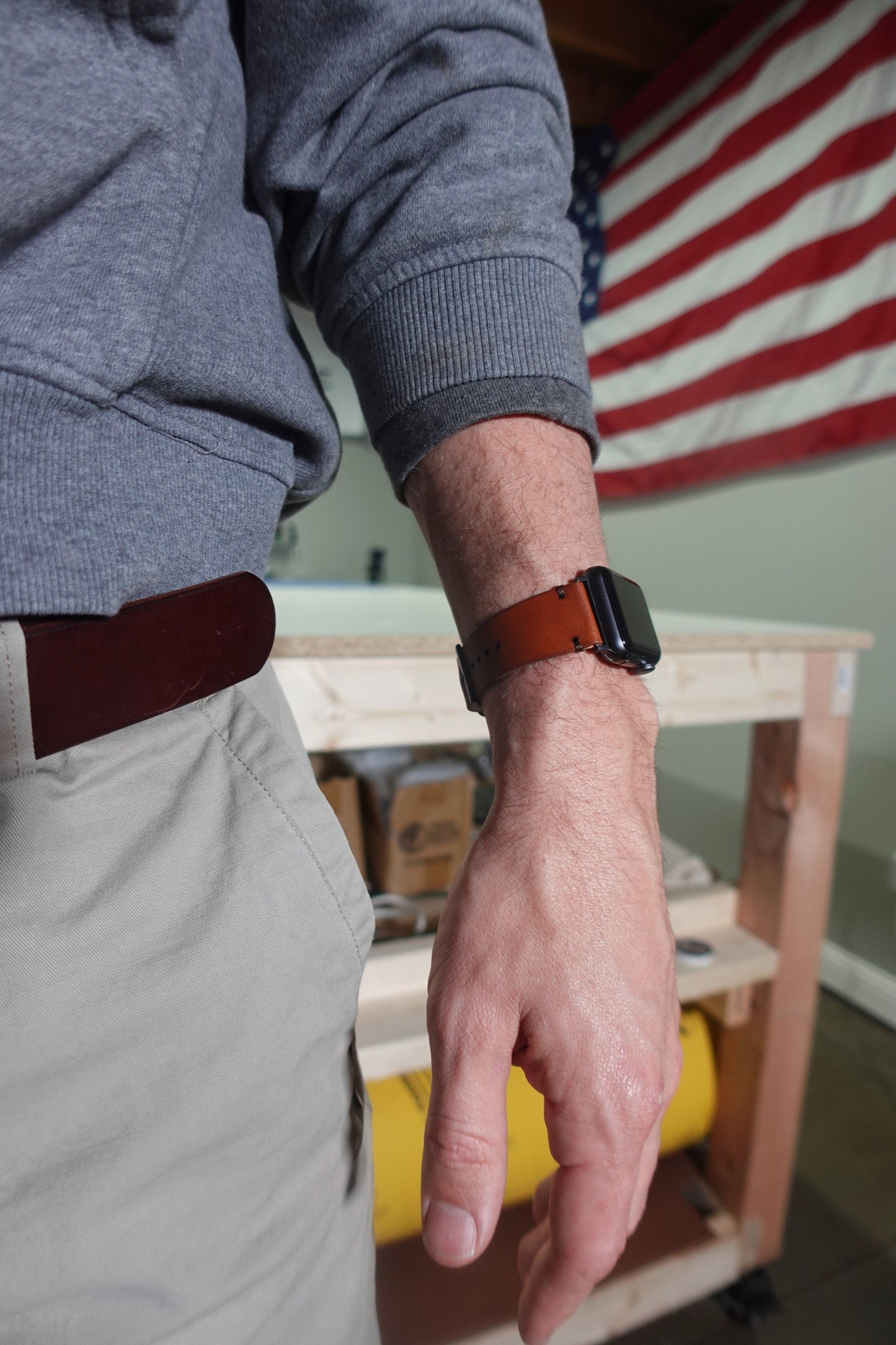 Horlogeband van volnerf leer