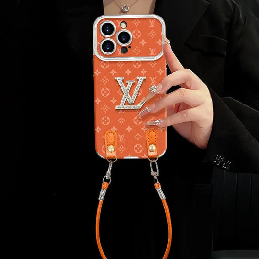 Husă de lux pentru telefon crossbody cu curea