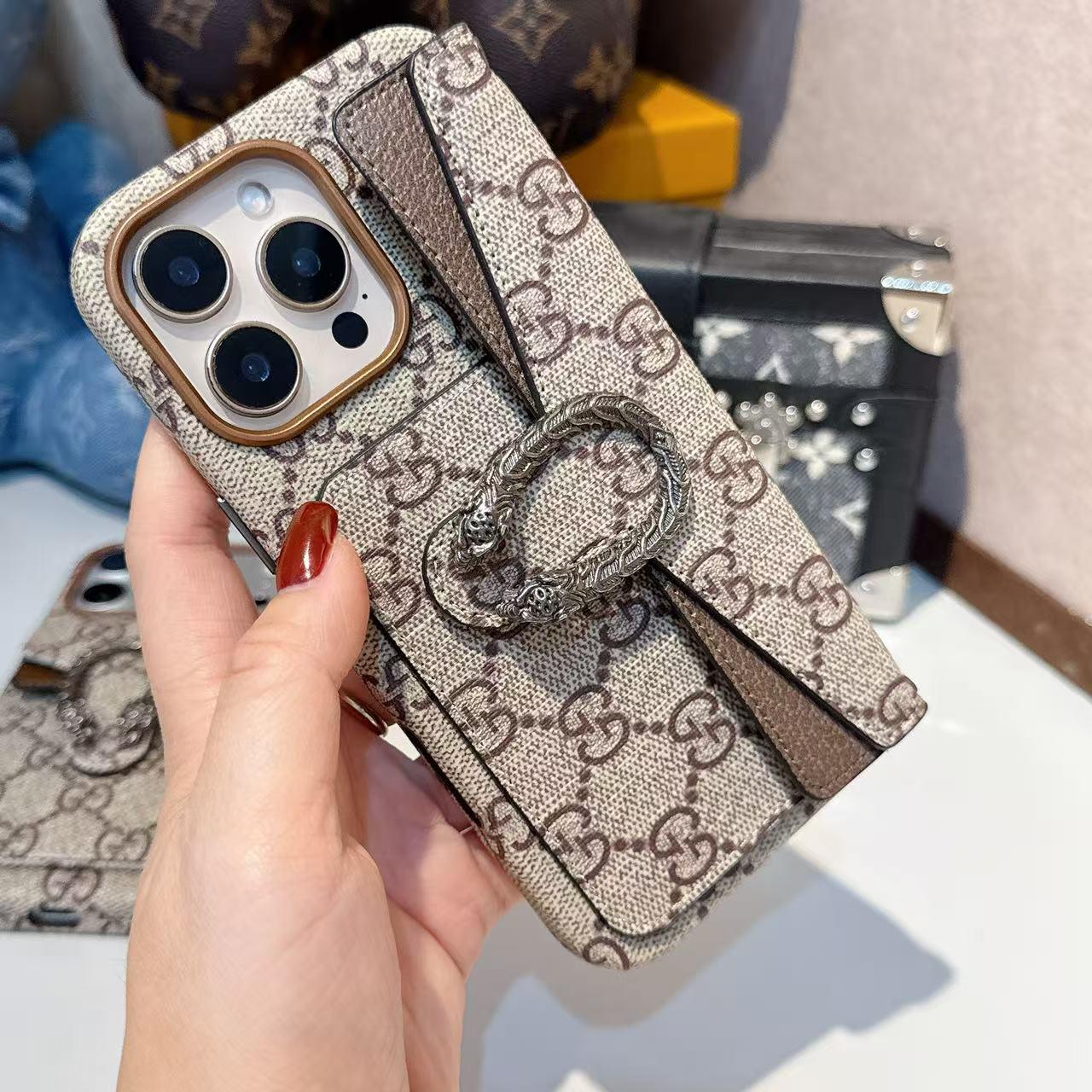 Capa para iPhone com suporte de cartão de lona clássica premium