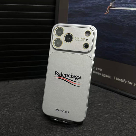 Husă de protecție mată pentru iPhone, inspirată de Balenciaga, cu protecție completă a lentilelor