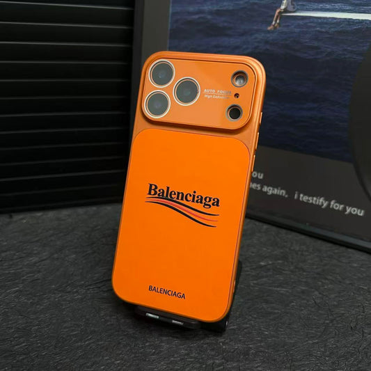 Husă de protecție mată pentru iPhone, inspirată de Balenciaga, cu protecție completă a lentilelor