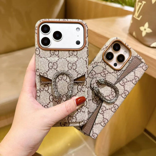 Husă pentru iPhone cu suport card canvas clasic premium