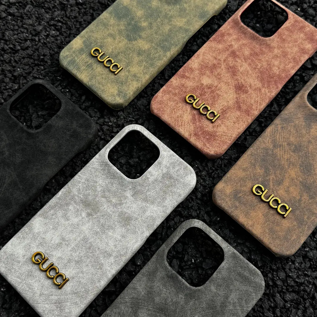 Custodia per iPhone classica in stile vintage scamosciato