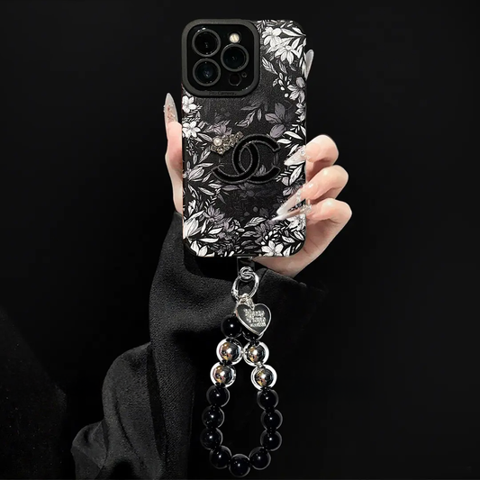 Husă florală din piele de miel de lux pentru iPhone – Protecție cu lentile complete