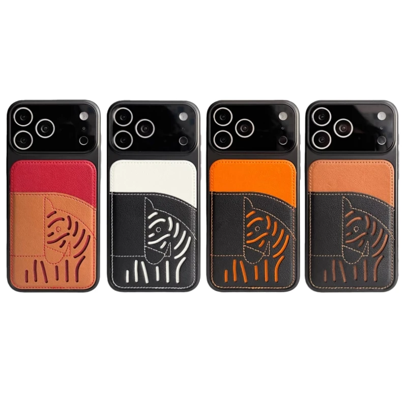 2026년 신규 프리미엄 가죽 카드 슬롯 iPhone 케이스 - 말의 해 한정판
