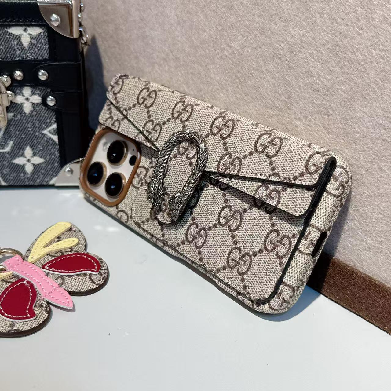 Capa para iPhone com suporte de cartão de lona clássica premium