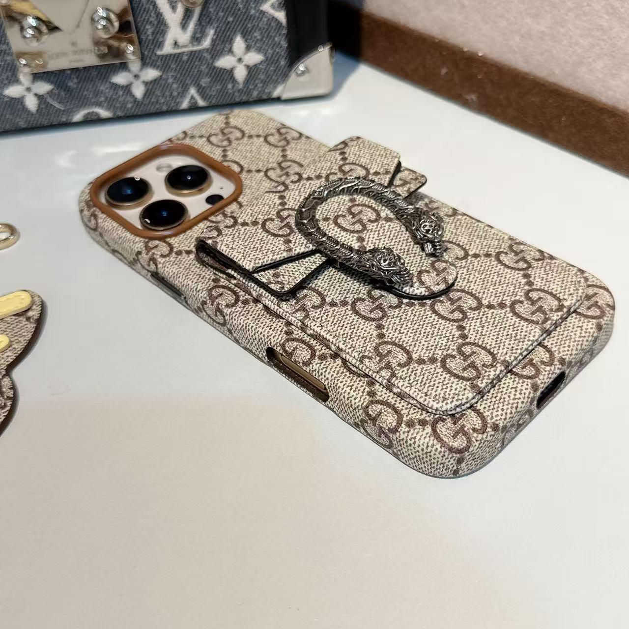 Capa para iPhone com suporte de cartão de lona clássica premium