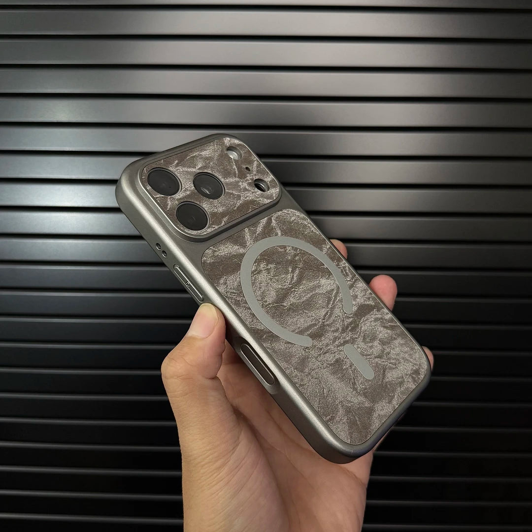 Leathar Préimh MagSafe Cás iPhone Ag luí le Críochnaigh Uigeacht Sneachta