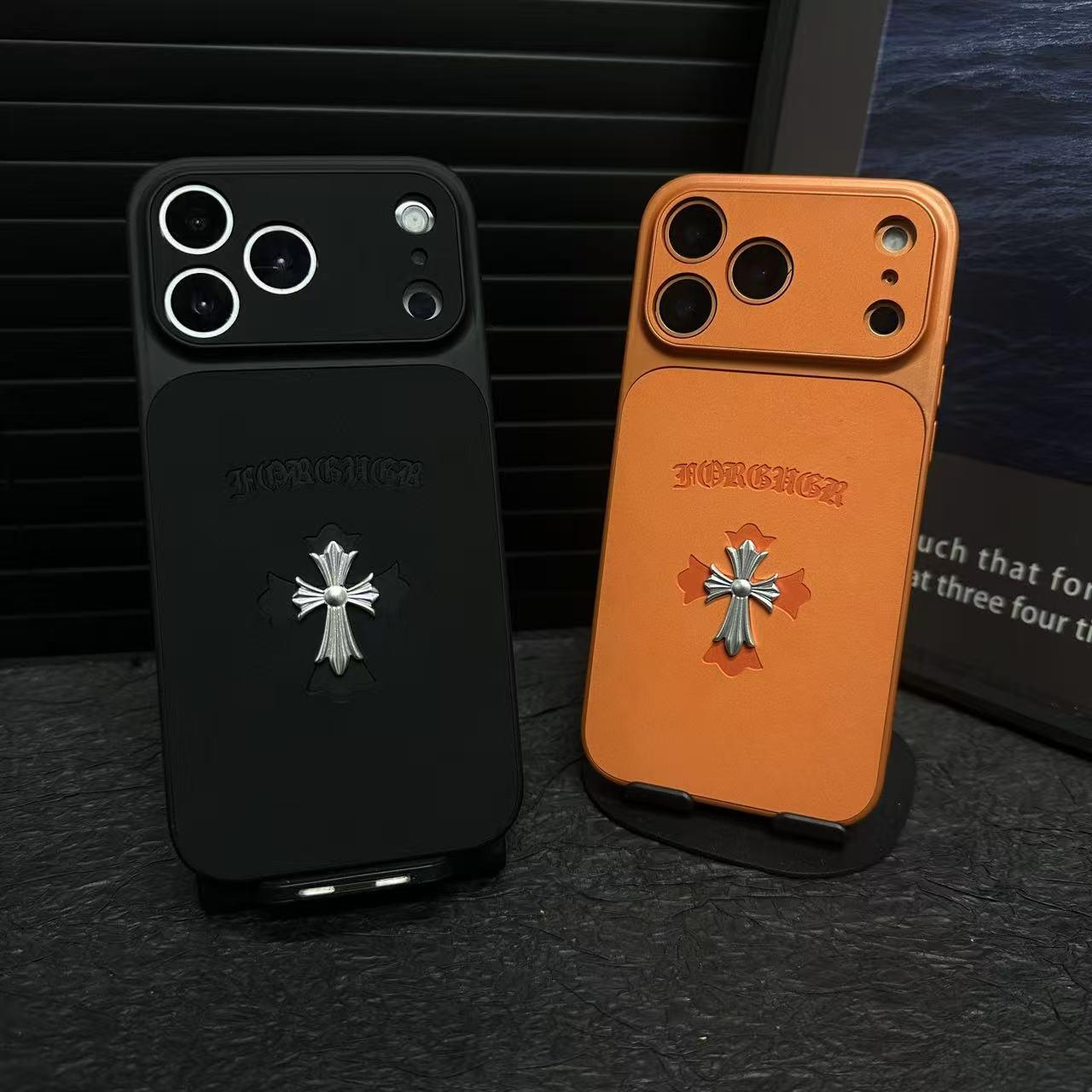 Chrome Hearts Cross -nahkainen iPhone-kotelo