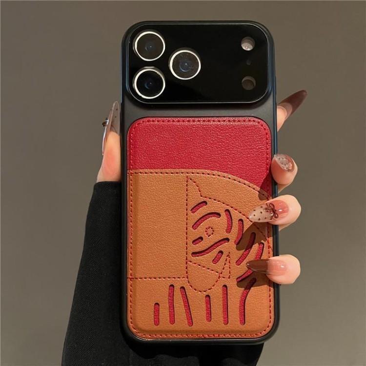 2026년 신규 프리미엄 가죽 카드 슬롯 iPhone 케이스 - 말의 해 한정판