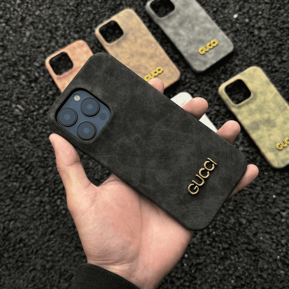 Custodia per iPhone classica in stile vintage scamosciato