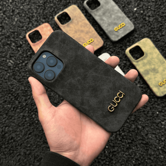 Husă clasică pentru iPhone în stil vintage din piele intoarsa