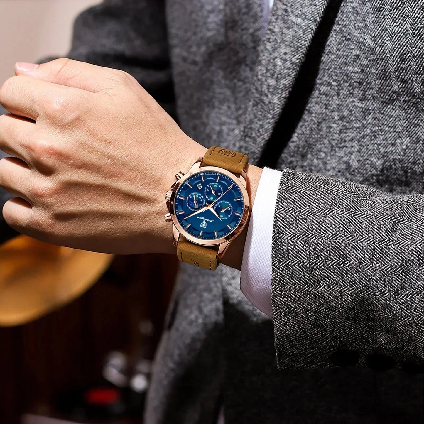 Poedagar ChronoLuxe Sport – Luxury Chronograph Quartz Watch