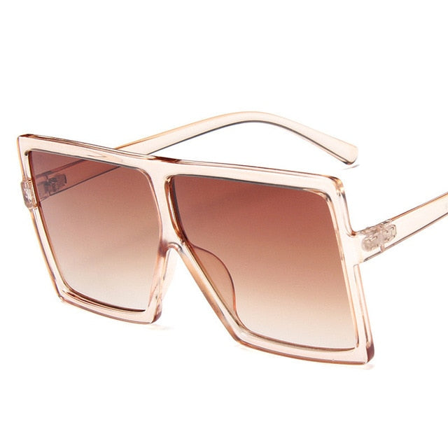 Muoviset Ylisuuret Naisten Aurinkolasit Neliön muotoiset Suunnittelija Isokehykset Aurinkolasit Naisille UV400 Aurinkolasit oculos masculino