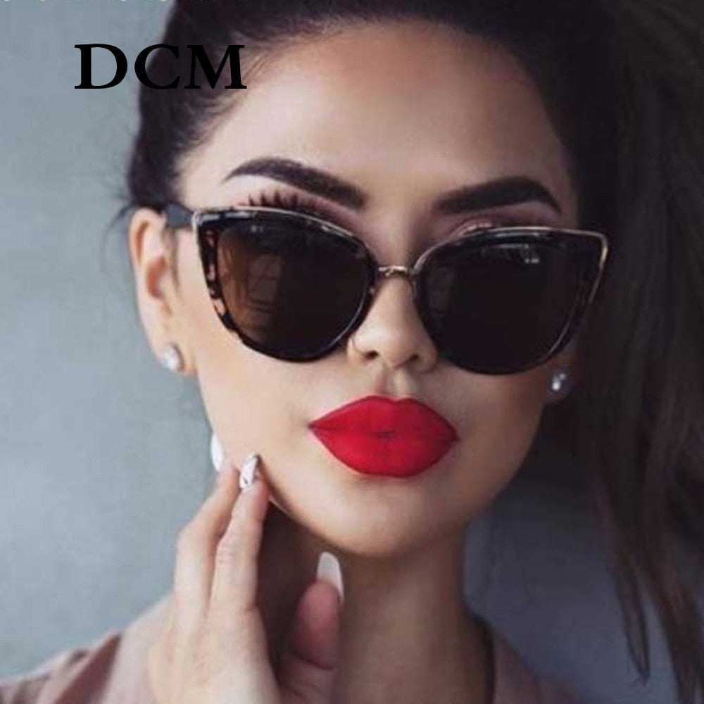 DCM Cateye Solbriller Kvinder Vintage Gradient Briller Retro Cat Eye Solbriller Kvinder UV400