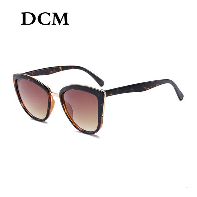 DCM Cateye Solbriller Kvinder Vintage Gradient Briller Retro Cat Eye Solbriller Kvinder UV400