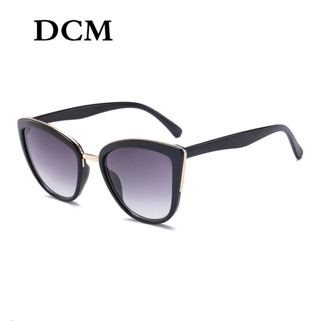 DCM Cateye Solbriller Kvinder Vintage Gradient Briller Retro Cat Eye Solbriller Kvinder UV400