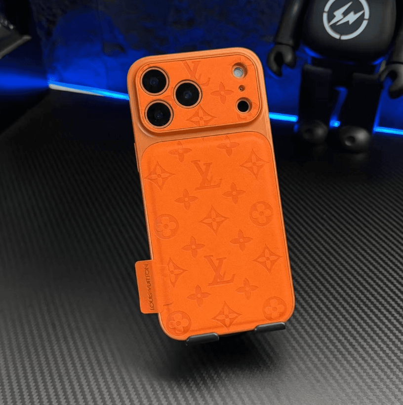 Monogram Textured Leather iPhone Case: Minimalist Premium Design