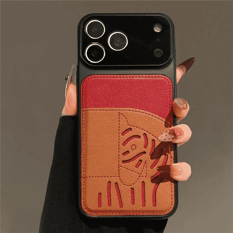 2026년 신규 프리미엄 가죽 카드 슬롯 iPhone 케이스 - 말의 해 한정판