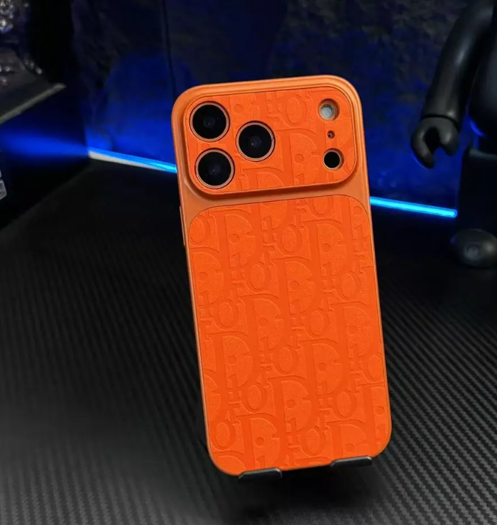 Embossed Monogram Leather-Finish iPhone Case