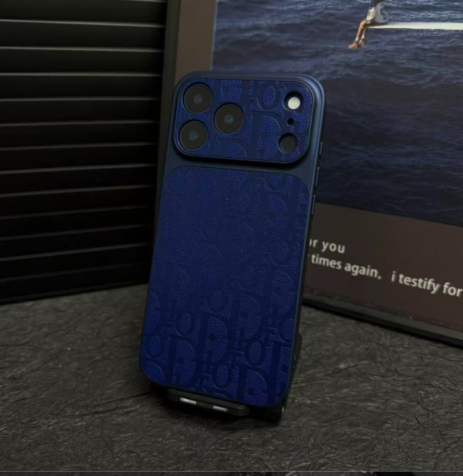 Embossed Monogram Leather-Finish iPhone Case